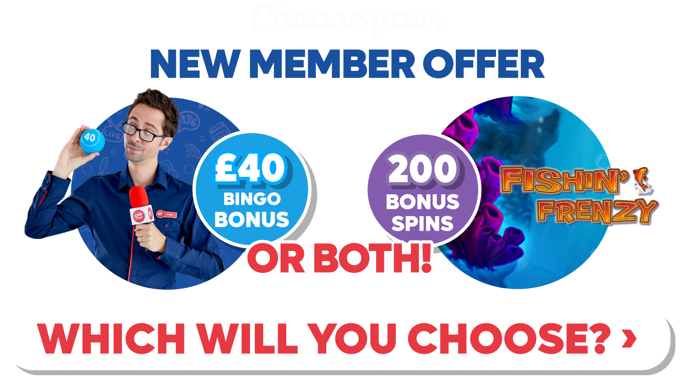 Choose your offer: £40 bingo bonus or £20 slots bonus on Fishing Frenzie • Which will you choose? ›